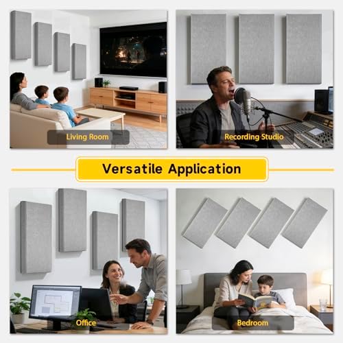 4 PCS 2" Thick Acoustic Panels, 23.6" x 11.8", Fiberglass Sound Absorbing Panels - Image 7
