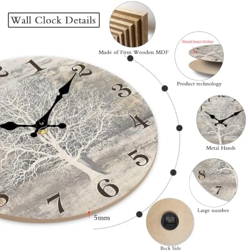 XFM Tree of Life Wall Clock 10 Inch Silent - Image 3