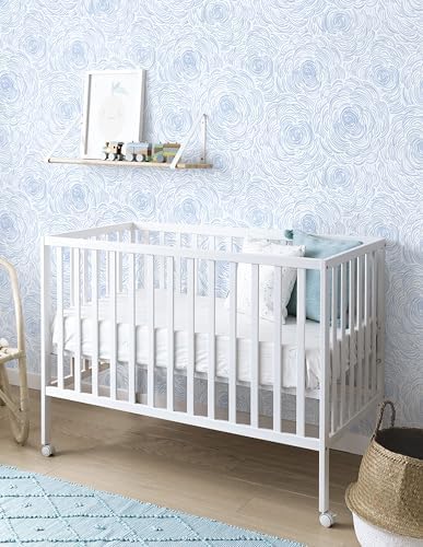 EeeComing Blue Peel and Stick Wallpaper Blue and White Floral Contact Paper - Image 5