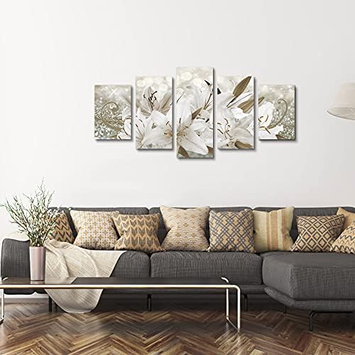 LUDUHU White Orchid Flowers Canvas Print - Image 6