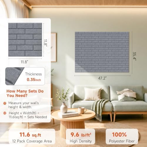 Acoustic Panels, Brick Sound Proof Foam Panels - Image 2