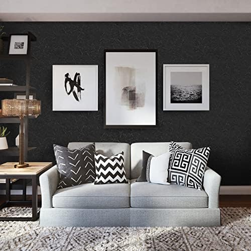 Cohoo Home Black Wallpaper Peel and Stick Contact Paper Black Silk15.7×197” - Image 5