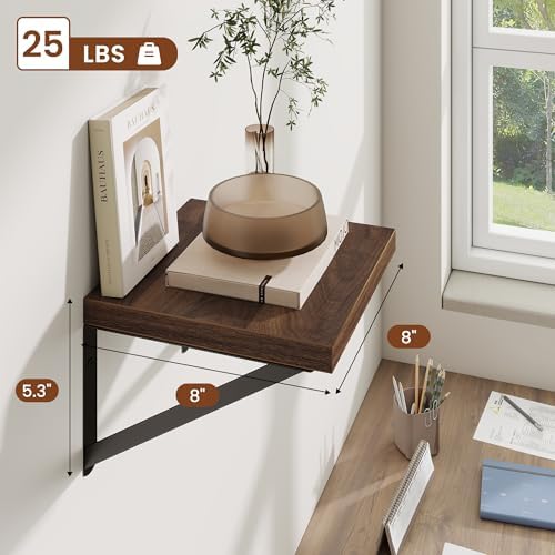 Deep Wall Shelves 8"W x 8"D Engineered Wood Floating Shelves - Image 3