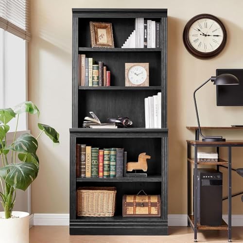 JAHRSTIM Halston Multi-Depth 5-Tier Bookshelf Shelving Unit by LivingEssentials