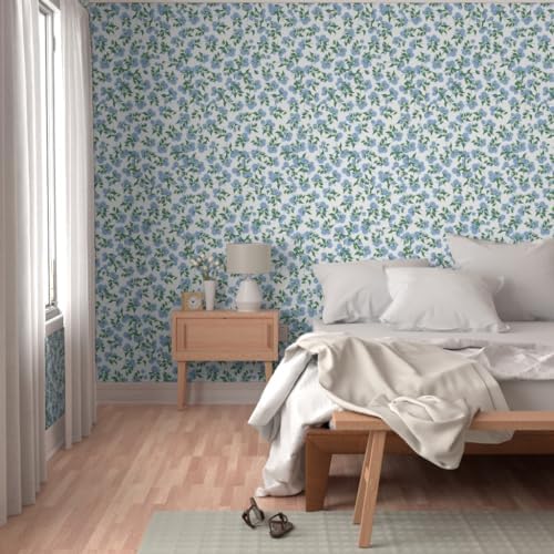 Spoonflower Hydrangea Floral Peel and Stick Wallpaper - Image 5