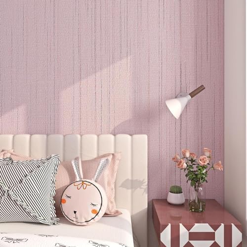 FunStick 15.8"x240" Pastel Pink Wallpaper Peel and Stick Grasscloth Wallpaper - Image 2