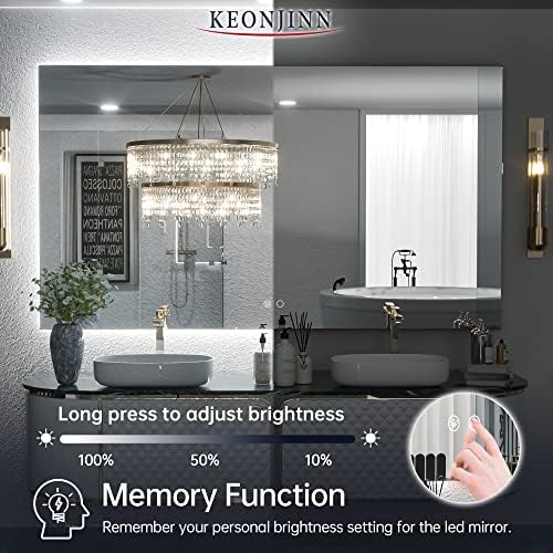 Keonjinn 48 x 28 LED Bathroom Mirror - Image 3