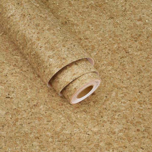 Gold Metallic Vein Cork Fabric Peel and Stick Wallpaper Self Adhesive Brown by Wallderful