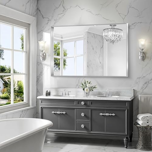 CIRCUMI Silver Bathroom Mirror - Image 4
