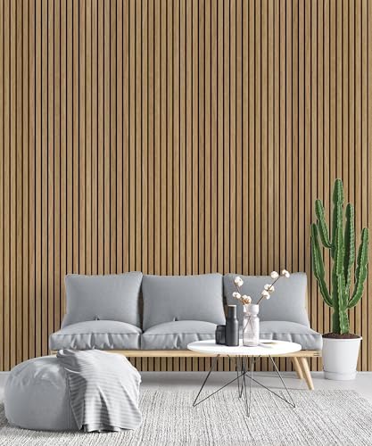 WaveSpace 3D Wood Slat Wall Panels Peel and Stick, 12.9 sq ft - Image 5