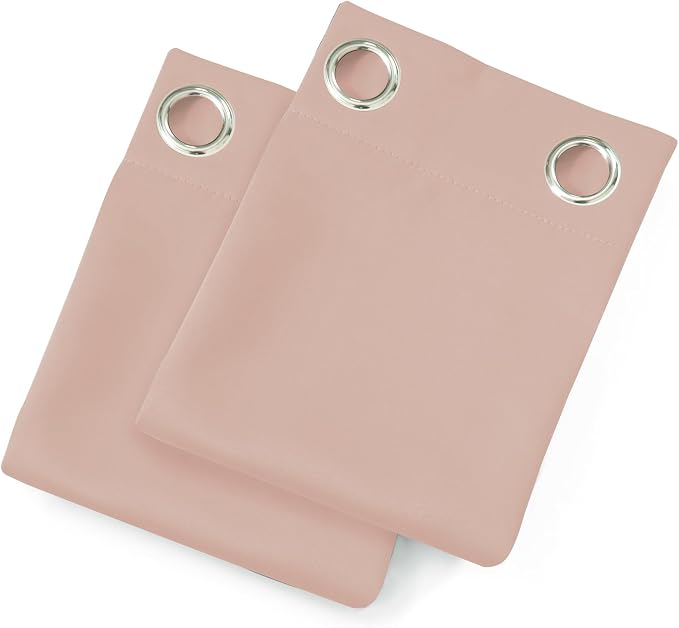 LEMOMO Blackout Curtains 66 x 95 inch/Blush Curtains Set of 2 Panels/Thermal - Image 9