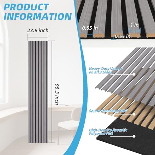 Art3d Roll-Flat Design Acoustic Wood Slat Wall Panel - Image 6
