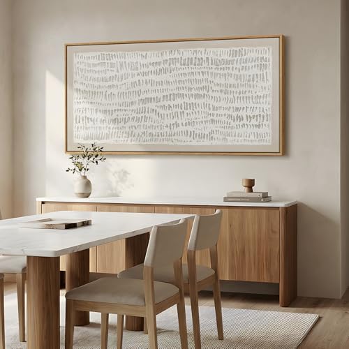 Large Framed Neutral Beige Minimalist Abstract Wall Art, Vertical 30x60 In - Image 4