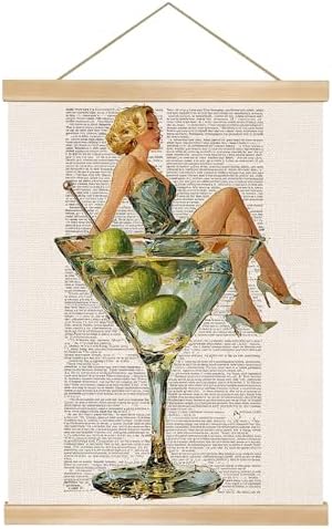 Martini Girl Wall Art, Vintage Glam Cocktail Poster, Retro Fashion Woman in by You+found+a+duck