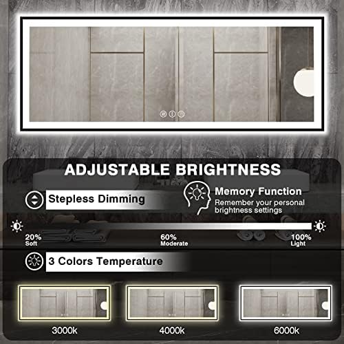 EchosLife 84x32 Large LED Bathroom Mirror - Image 5