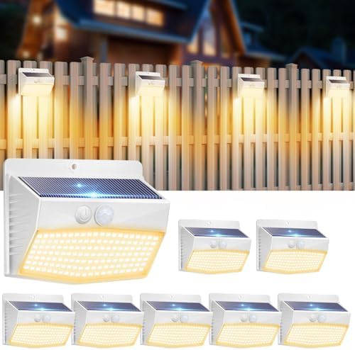 Peasur 8 Pack Solar Motion Sensor Lights Outdoor Waterproof by Peasur