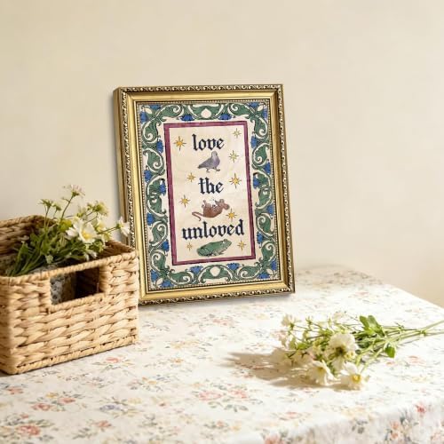 Gold Framed Gothic Love Wall Art, “Love the Unloved” Animal Print - Image 2