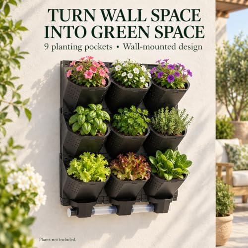 Vertical Wall Planter 9 Pots Modular Hanging Garden - Image 3