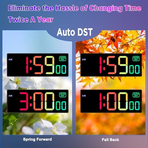 Soobest Large LED Digital Wall Clock 8 RGB Color Changing Display - Image 6