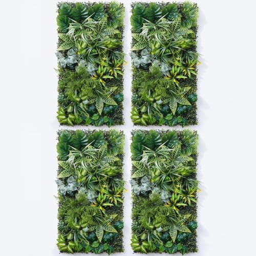 Artificial Greenery Wall Panels, 4 Pack, 20 x 40 in, Faux Grass Wall by ATFLIS