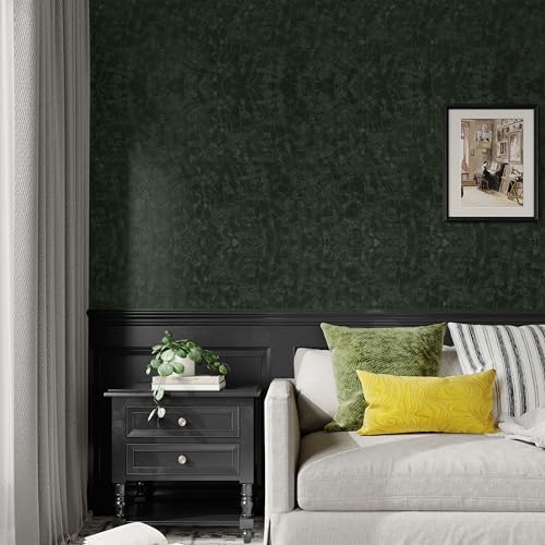 Abyssaly Dark Green Peel and Stick Wallpaper 15.7" x 393.7" Modern Textured - Image 5