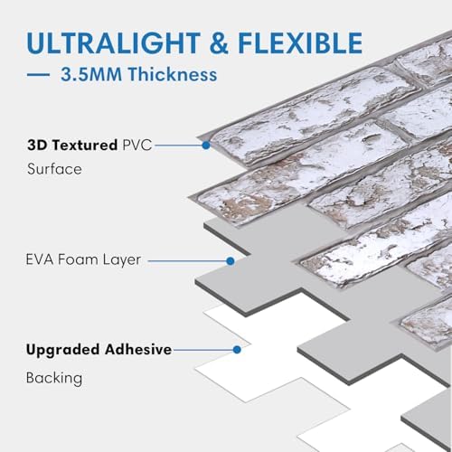 COMSTICKC 3D Peel and Stick Faux Brick Wall Panels - Image 4