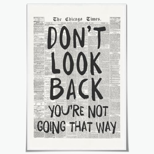 Black and White Retro Newspaper Wall Art Trendy Inspirational Quote Poster by Unknown