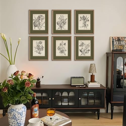 Vintage Floral Wall Art Sketch Flower Prints Antique Botanical Canvas Wall Art - Image 3