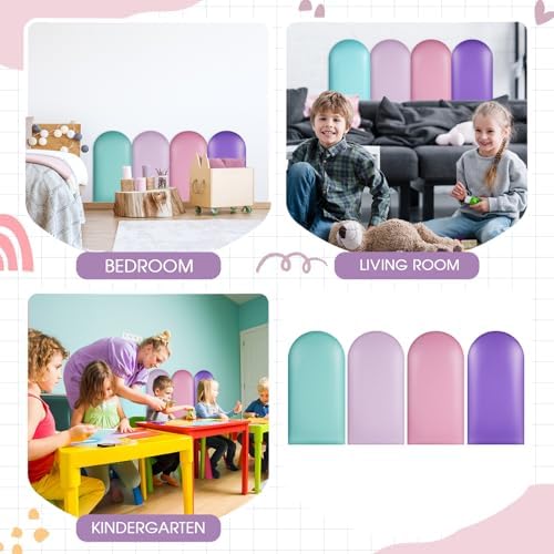 Jetec 4 Pcs Wall Padding for Kids Room, 15.75'' x 7.87'' Unicorn 3D Padded Wall - Image 5