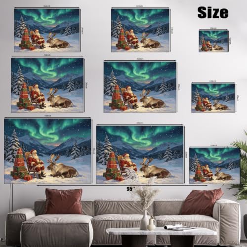 AVANT GARDE CANVAS Christmas Canvas Wall Art, Santa Claus Reindeer Northern - Image 6
