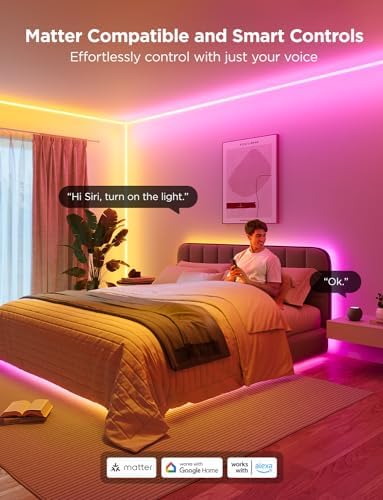Govee Neon Rope Light for Wall Lining, 16.4ft RGBIC LED Lights for Bedroom - Image 6