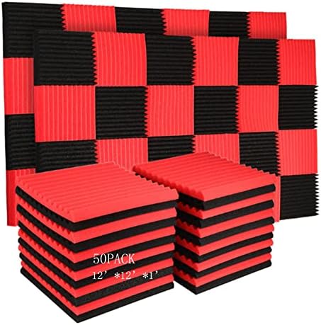 Burdurry 50 Pack Acoustic Panels, Wedge Soundproof Studio Foam by Burdurry