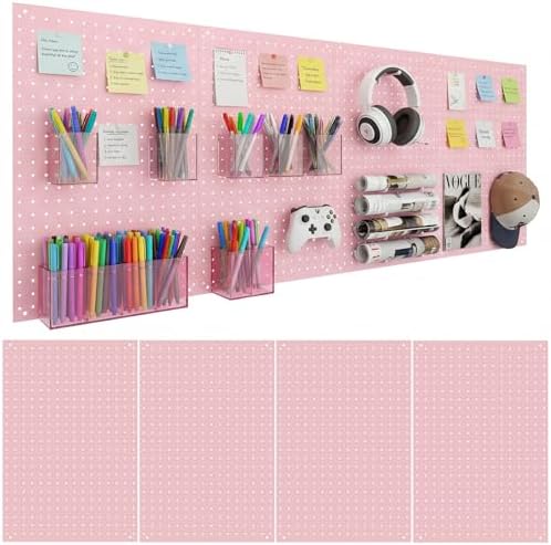4 Pcs 24”×16”Metal Pegboard Panels, Heavy Duty Peg Boards by Unknown