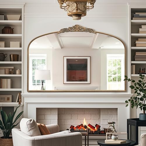 Micasso Large Vintage Gold Mirror: 48"x33" Baroque Antique Wall Mirror - Image 5