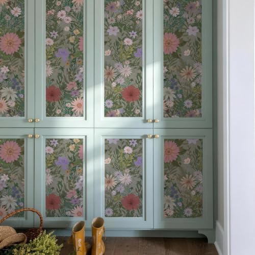 JiffDiff Floral Wallpaper Peel and Stick 17.3"x118" - Image 7