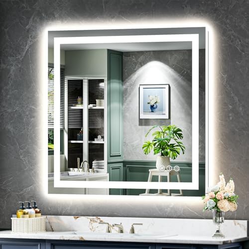 40x38 LED Bathroom Mirror with Lights, Lighted Vanity Mirror by YEELAIT