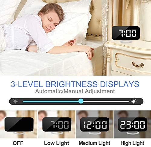Digital Alarm Clock, with 2 USB Charging Ports, Snooze Mode, Auto Adjust - Image 3