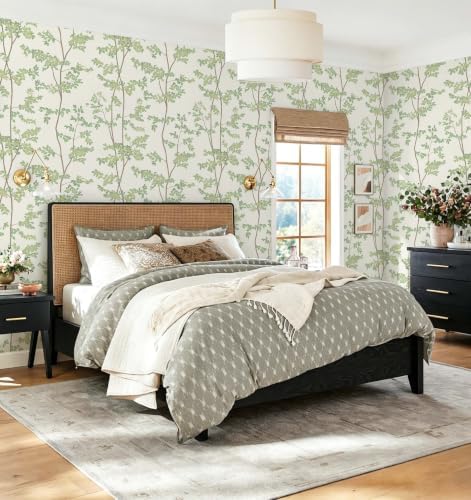 Heroad Peel and Stick Wallpaper Sage Green Tree/Leaf Cottage Contact Paper - Image 5