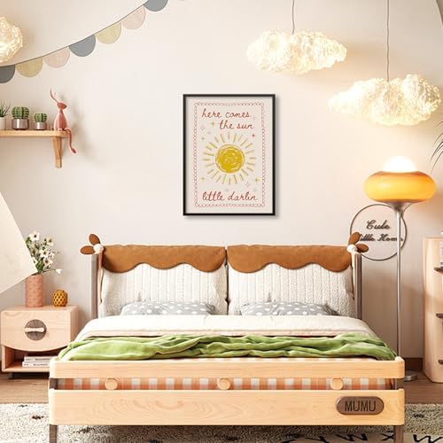 Kids Sun Canvas Wall Art Trendy Inspirational Quote Posters 12x16 inch Black - Image 4