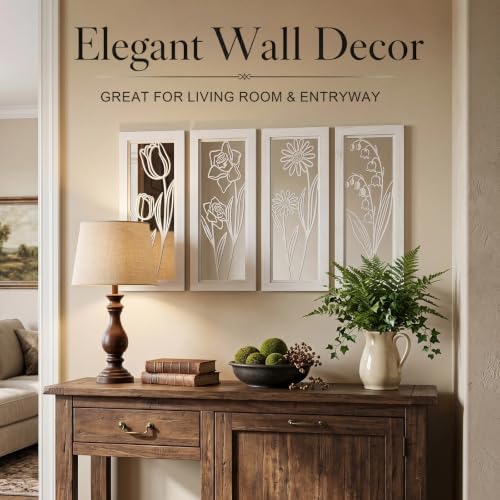4 Set Farmhouse Mirrors for Wall Decor Living Room Bedroom Bathroom Entryway - Image 4