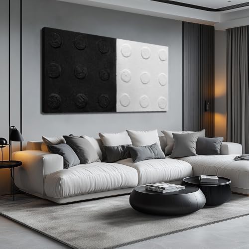 HUBOSKN Black And White Painting Wall Art by HUBOSKNCANVASWALLART