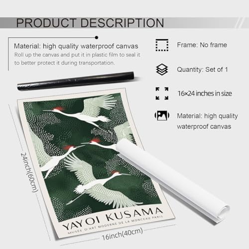 Japanese Flying Cranes Wall Art Vintage Bird Pictures Aesthetics Posters - Image 2
