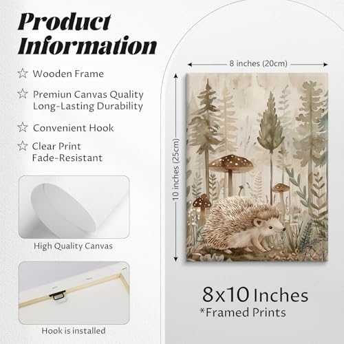 Woodland Animal Wall Art Nursery Canvas Wall Decor Forest Animal Poster Kids - Image 2
