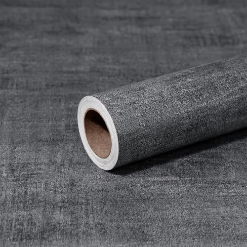 Dark Gray Modern Concrete Wallpaper Peel and Stick Contact Paper 15.7"x118" by MeenJewe