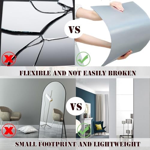 8x6 Inches Self Adhesive Acrylic Mirror Tiles 0.2mm Waterproof Flexible Mirror - Image 4