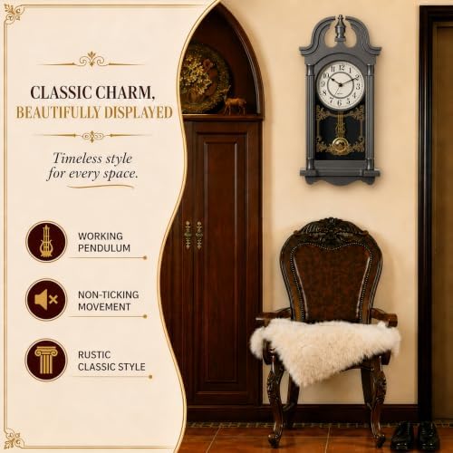 Clockswise Vintage Grandfather-Style Wall Clock - Image 5