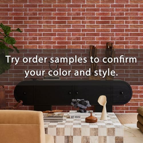 Commomy Peel and Stick Faux Brick 3D Wall Panels 12 pcs of 22.8" x 11.8" - Image 3