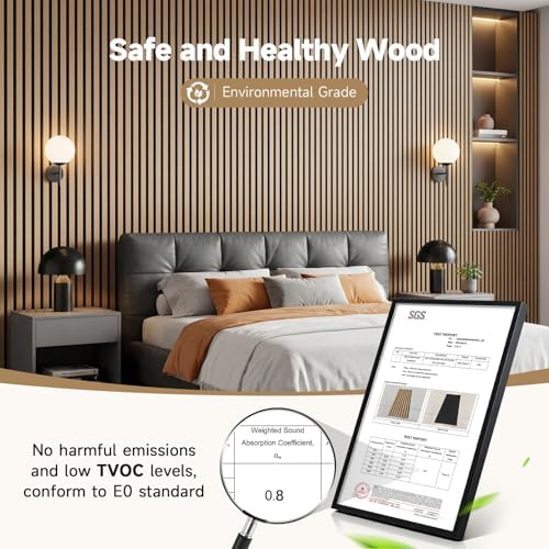 INMOZATA Wood Panels for Wall Acoustic Wood Slat Wall Panels Nature Oak - Image 2