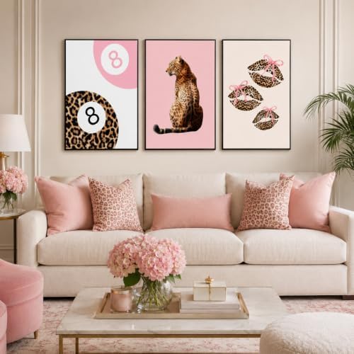 YZLYAD Pink Leopard Wall Art Posters, 3 Piece 16x24inch Girls Room Decor - Image 6