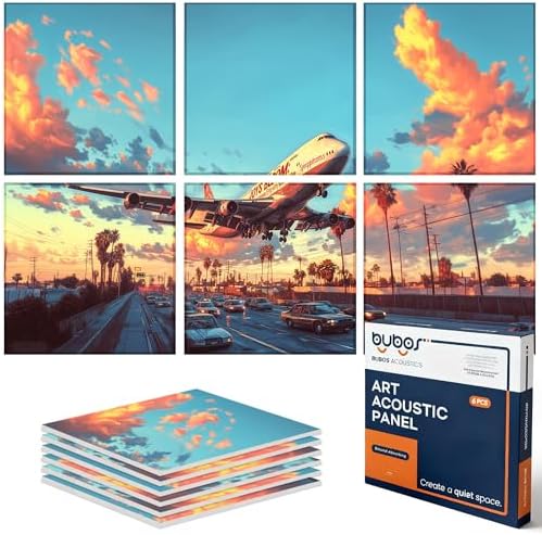 BUBOS 6 Pcs Art Acoustic Wall Panel, 70.8”x47.2”Self Adhesive by BUBOS